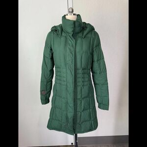 SPIEWAK & Sons Long Parka Jacket Coat Hooded Down Winter Warm S Womens Green